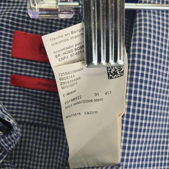 Hugo‎ Boss Men Button Down C-Mabel Sharp Fit Shirt  Size 15.5R Preppy Academia - Picture 9 of 10